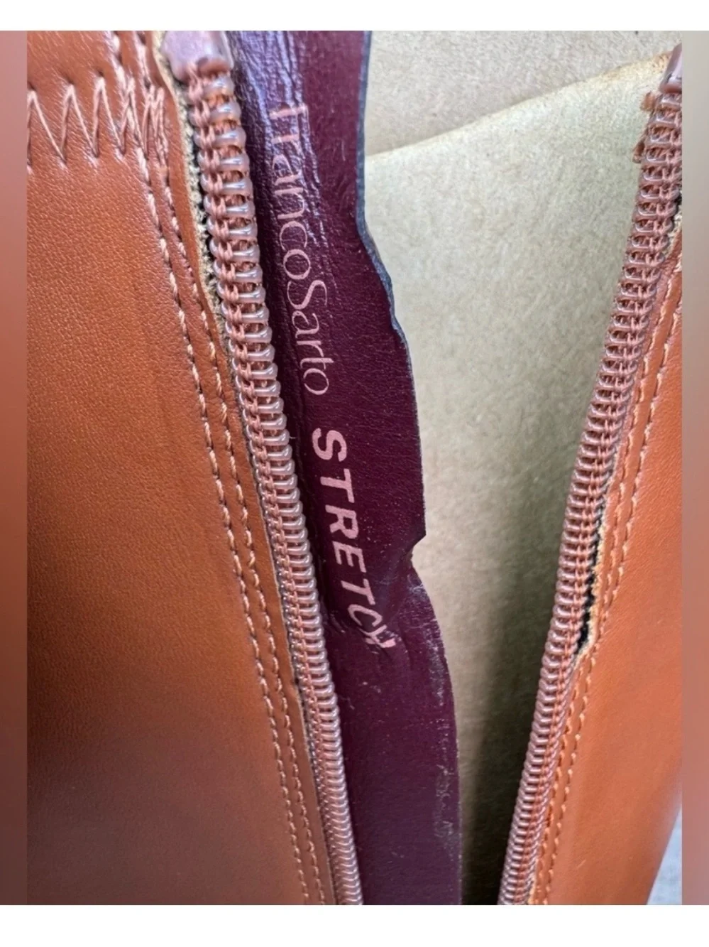 New - Franco Sarto Stretch Merina brown knee riding high boots size 7M preppy